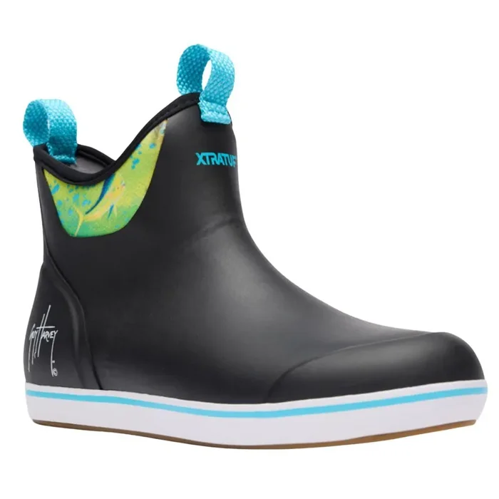 XTRATUF Men‘s Ankle Deck Boot – Black Mahi – 13