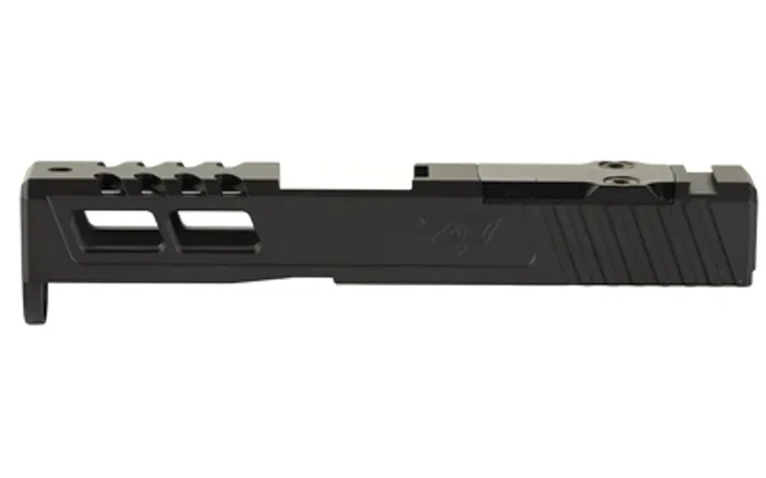 Zaffiri Precision ZPS.2 Optics Ready Stripped Slide RMSc Footprint Lightening Cuts Cerakote Finish Armor Black For Glock 43 Includes Black Anodized Optics Plate Cover and Screws ZPS.2.43.BLK