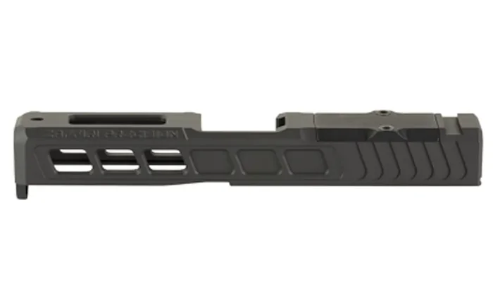 Zaffiri Precision ZPS.3 Optics Ready Stripped Slide RMR Footprint Lightening Cuts Cerakote Finish Armor Black For Glock 19 Gen 3 Includes Black Anodized Optics Plate Cover and Screws ZPS.3.19.BLK